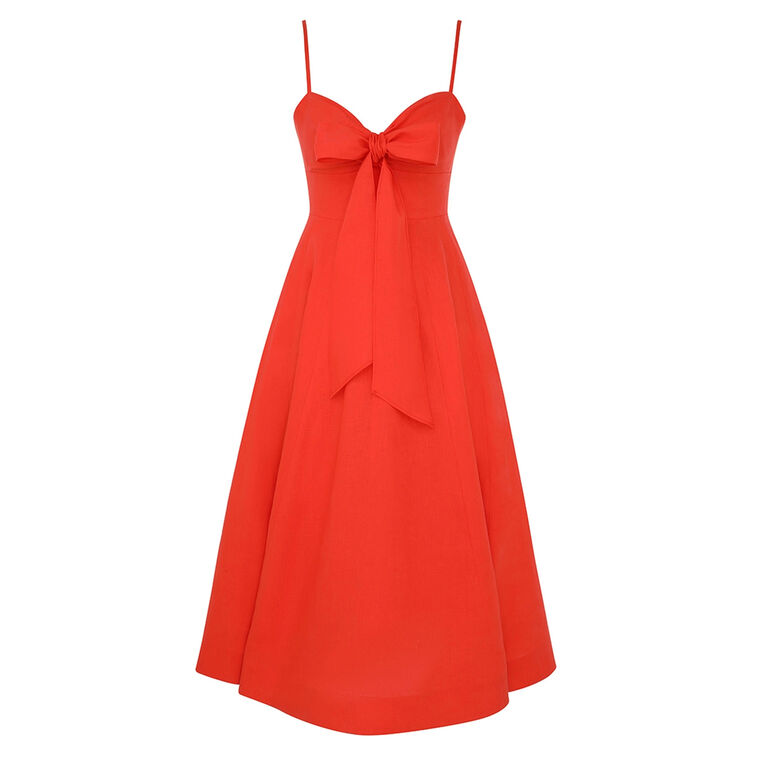 Crush Tie Front Midi Dress image number null