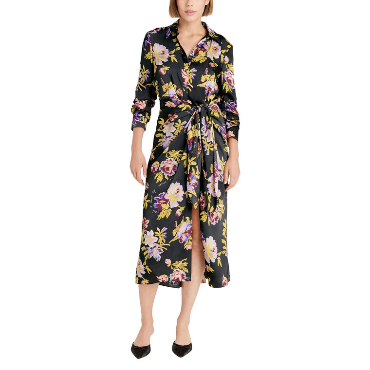 Brigitte Floral Jacey Long Sleeve Midi Dress image number null