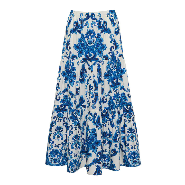 Melanie Tiered Midi Skirt image number null