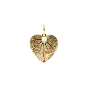 Pleated Heart Charm with Pearl