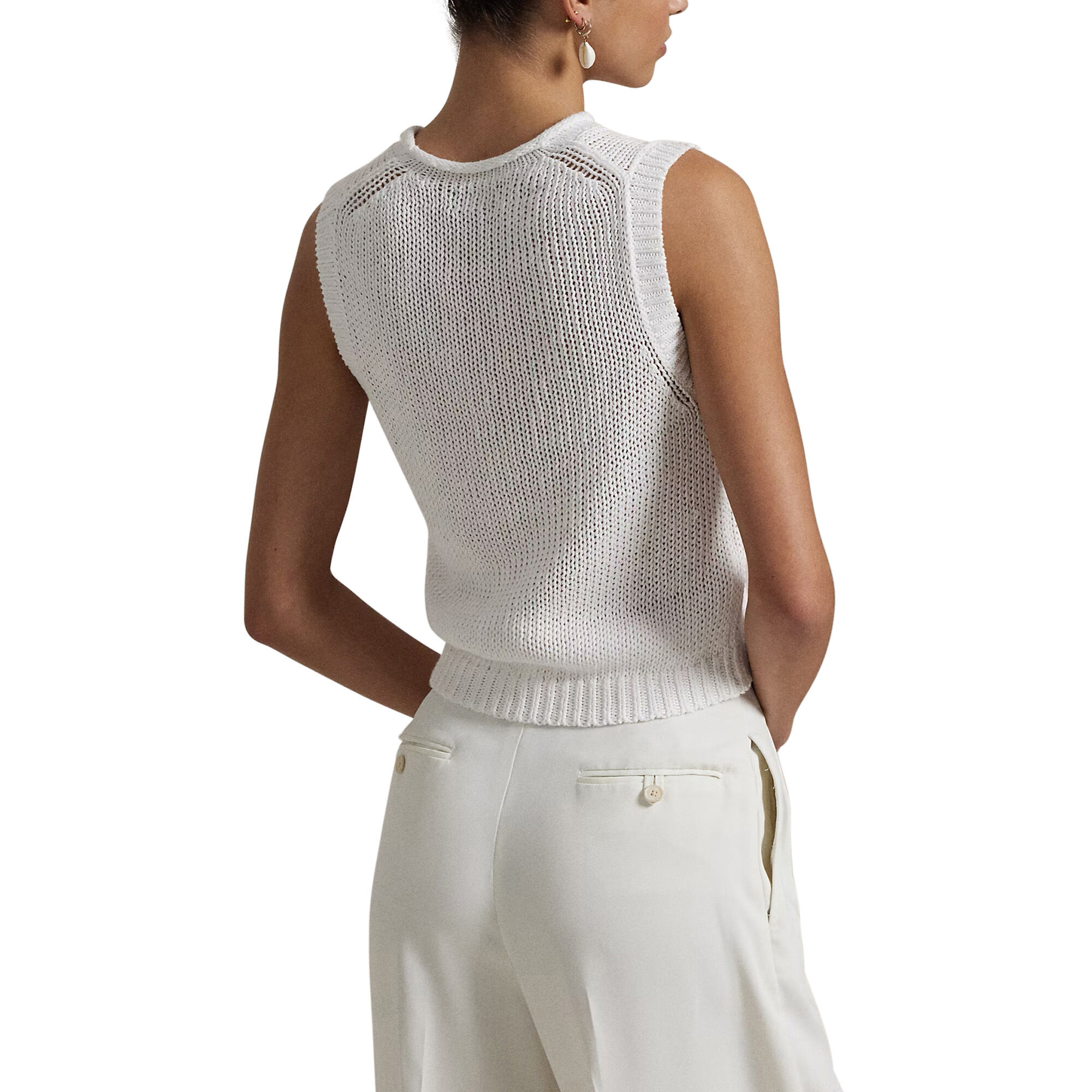 Polo Ralph Lauren Linen-Cotton Sleeveless Pullover Sweater Tank