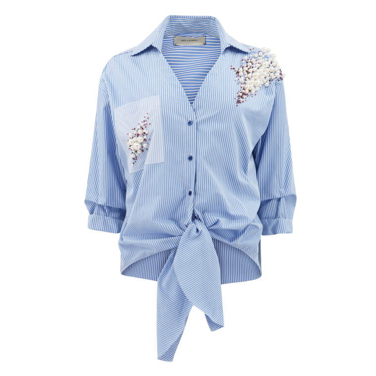 Tina Pearl Embroidery Button Down Shirt image number null