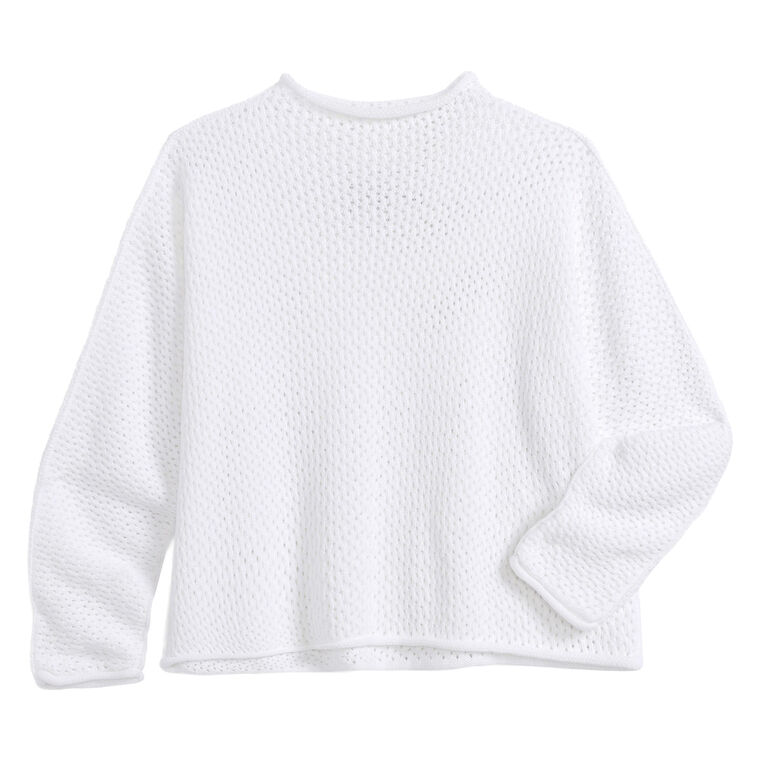 Monterey Rolled Funnel Neck Pointelle Sweater image number null