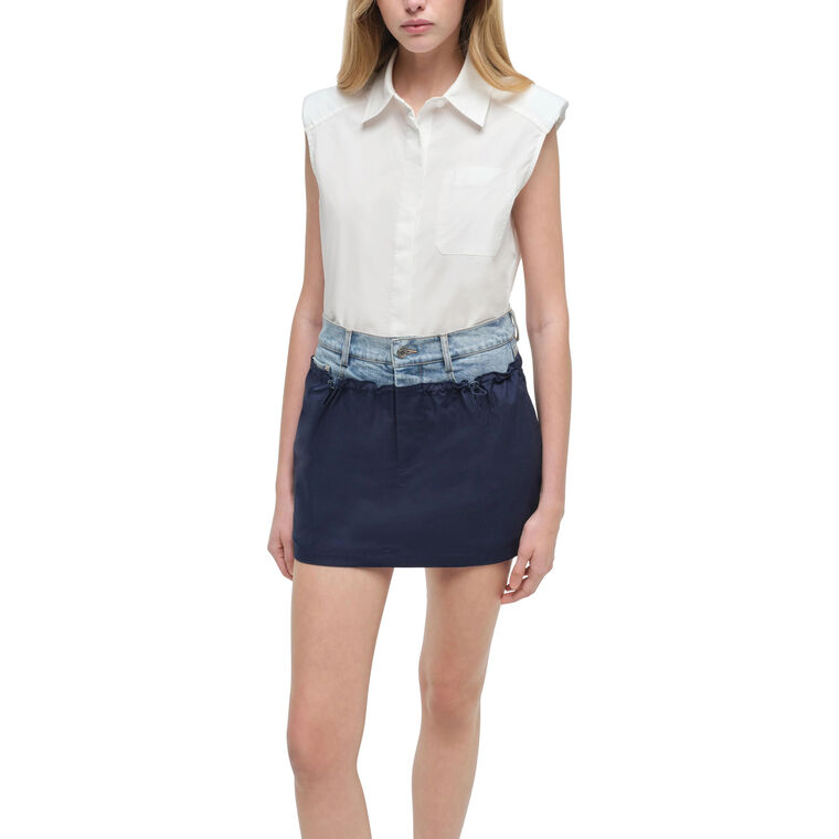 Hampton Denim Combo Mini Skirt image number null