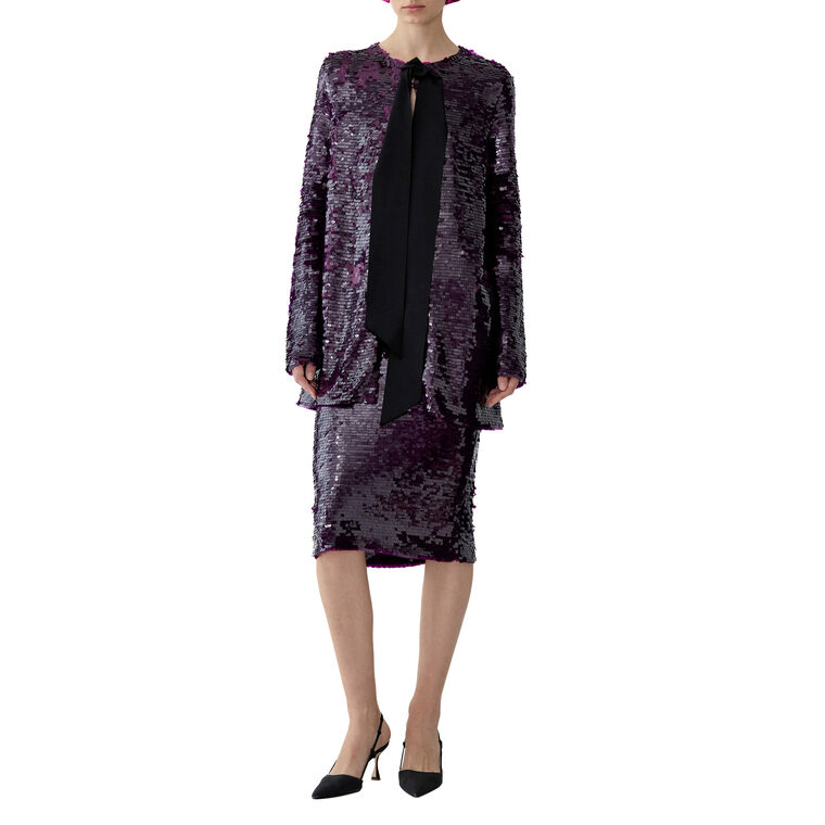 Sequined Merino Pencil Skirt image number null