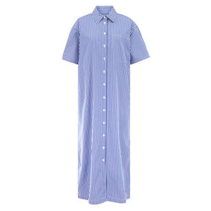 Emerson Short Sleeve Split Back Midi Shirt Dress