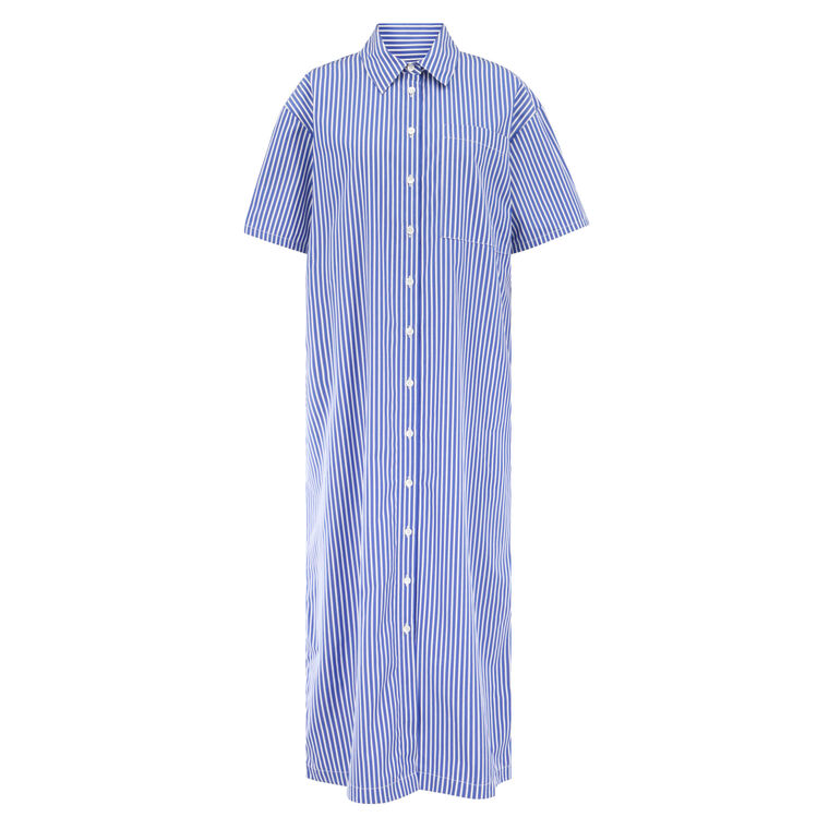 Emerson Short Sleeve Split Back Midi Shirt Dress image number null