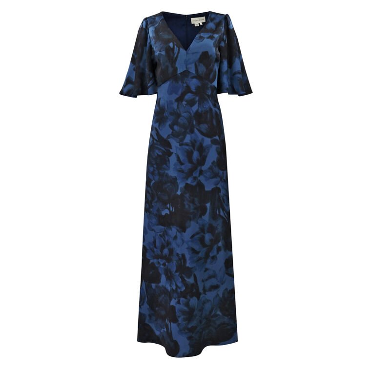 Mae Satin Crepe V-Neck Gown image number null