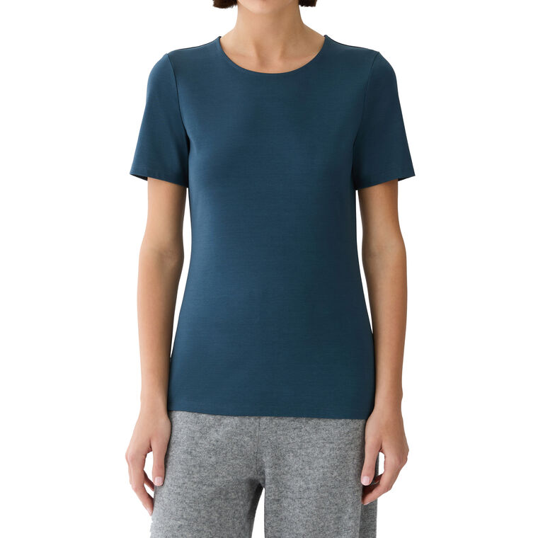 Short Sleeve Cotton Rib Crewneck T-Shirt image number null