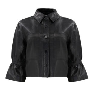 Carolina Cropped Ruffle Sleeve Jacket