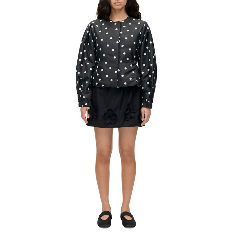 Quilted Dots Voluminous Sleeve Jacket image number null