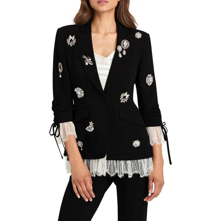 Crystal Brooch Roxie Blazer image number null