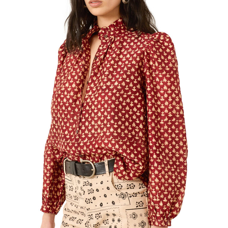 Annabel Mahogany Bhutti Shirt image number null