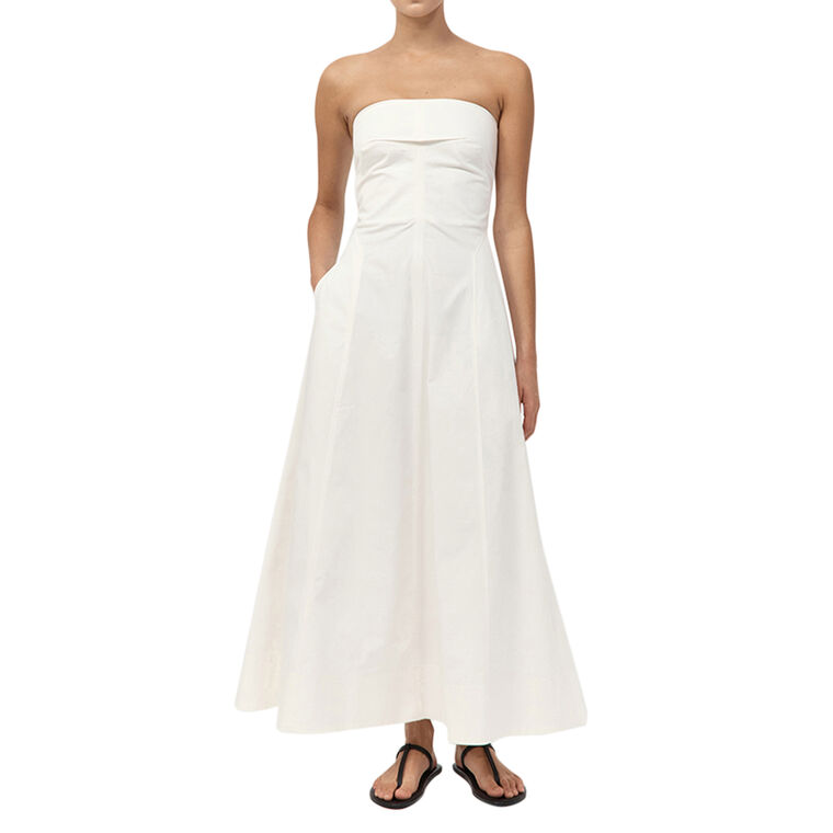 Sculpted Cotton Strapless Dress image number null
