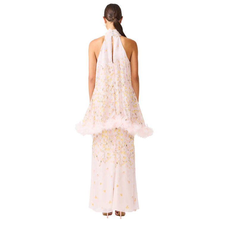 Tulsia Sleeveless Floral Cape Maxi Dress image number null