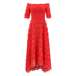 Lace Off The Shoulder High Low Dress