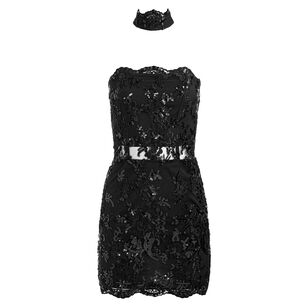 Georgie Strapless Sequin Embellished Lace Mini Dress