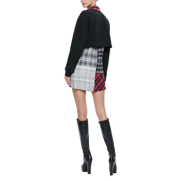 Charis Mixed Media Mini Dress image number null