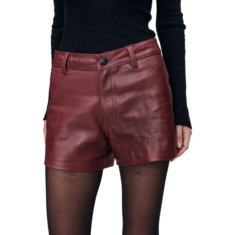 Zoie Relaxed High Rise Vintage Leather Short image number null