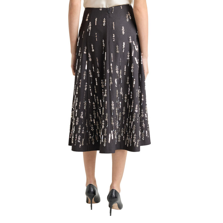 Selene Beaded Sequin Midi Skirt image number null