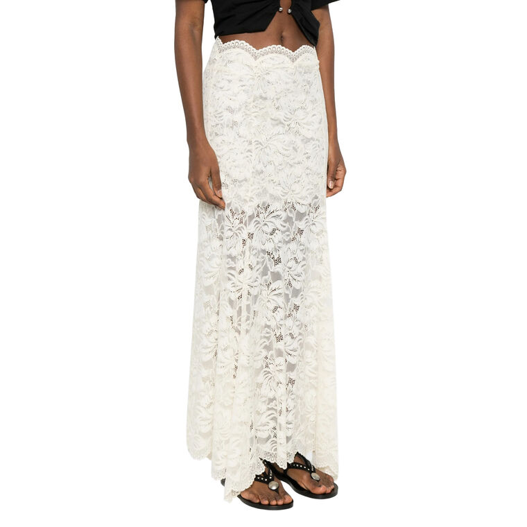 Flared Hem Lace Maxi Skirt image number null