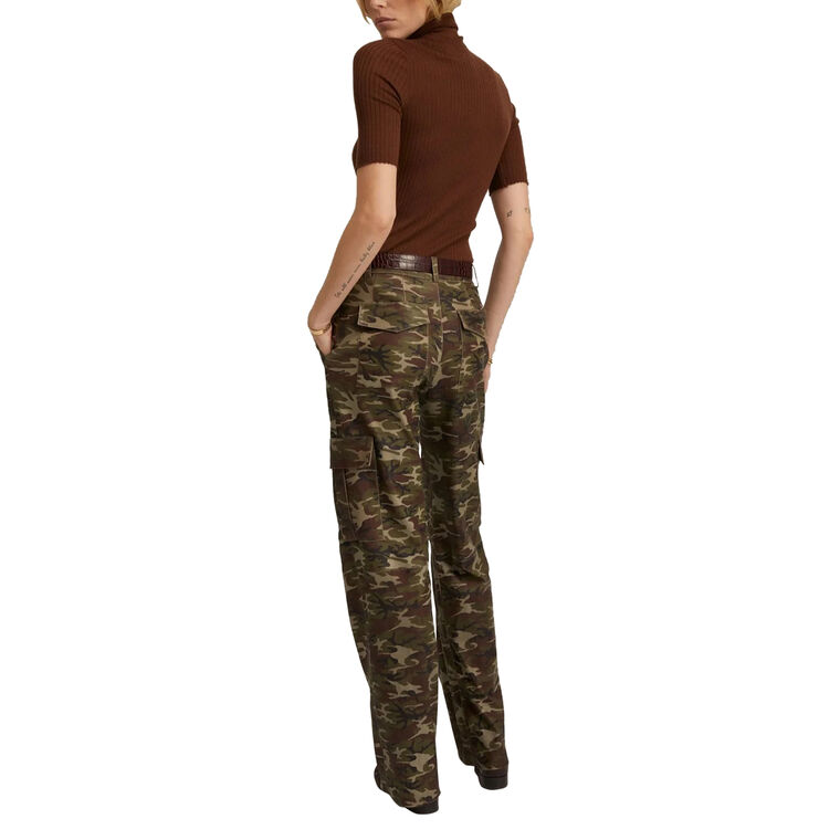 Baggy Low Rise Sueded Leather Cargo Pant image number null