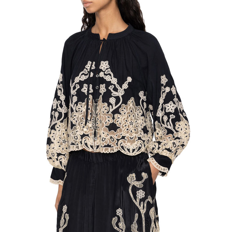 Gracelyn Long Sleeve Lace Detail Top image number null
