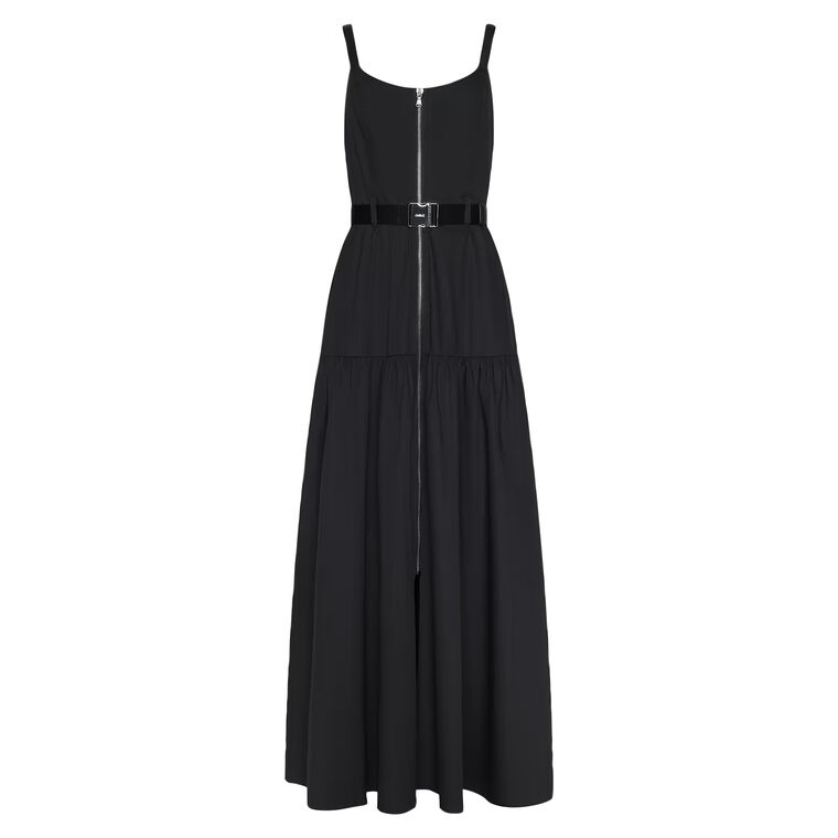 Rima Sleeveless Zip-Front Belted Midi Dress image number null