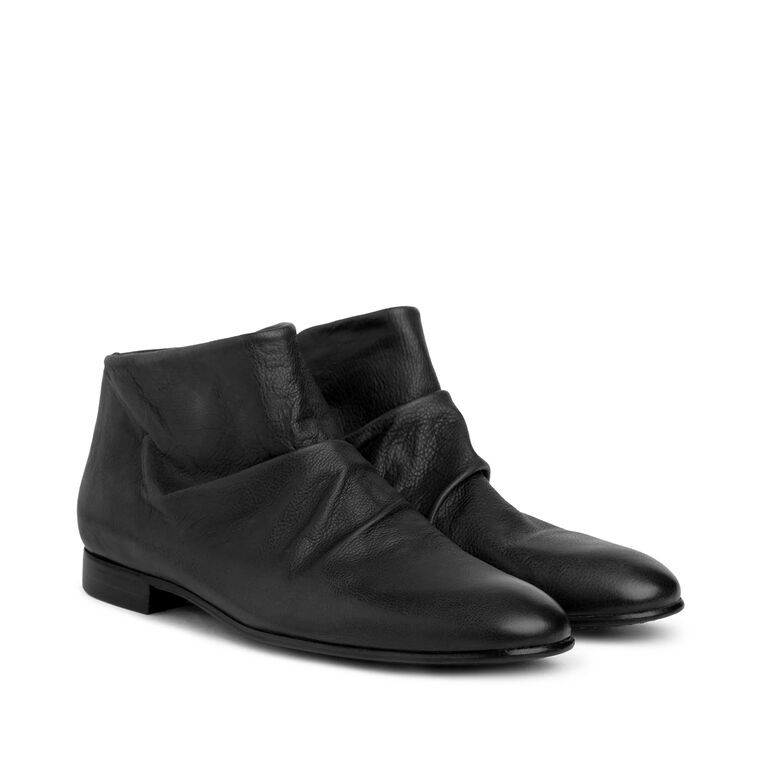 Ganga Gathered Leather Bootie image number null