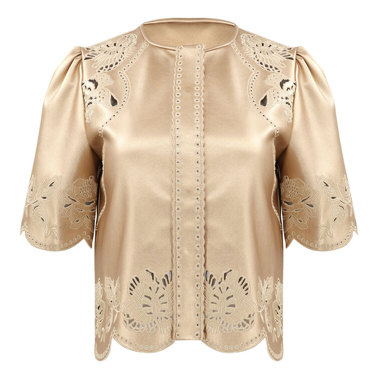 Daria Short Sleeve Laser Cut Jacket image number null