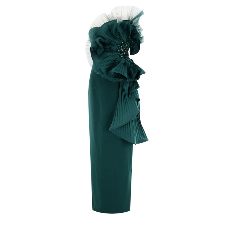 Strapless Ruffle Gown image number null