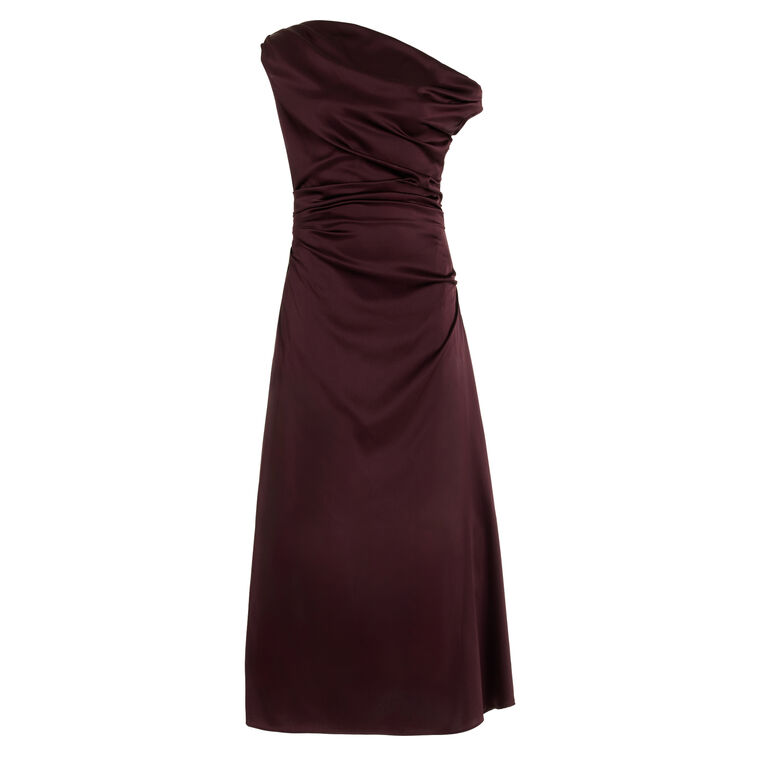 Phare One-Shoulder Silk Midi Dress image number null