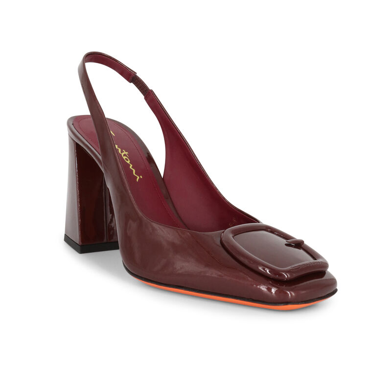 Peaches Patent Buckle Slingback Pumps image number null