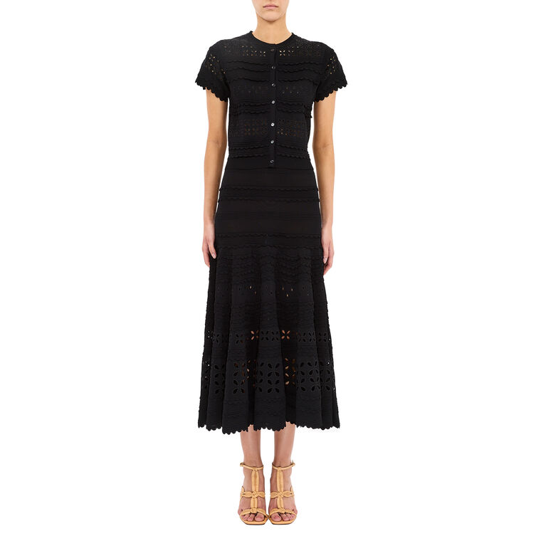 Annisa Eyelet Knit Midi Skirt image number null