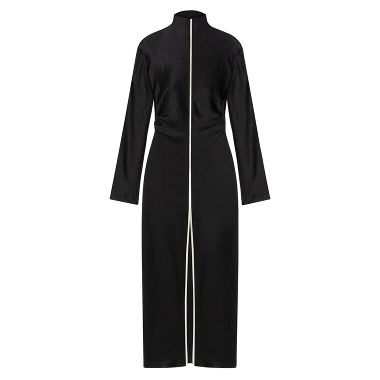 Cosett Crinkle Satin Midi Dress image number null