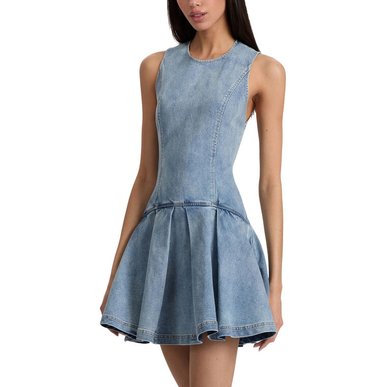 Adley Drop Waist Denim Mini Dress image number null