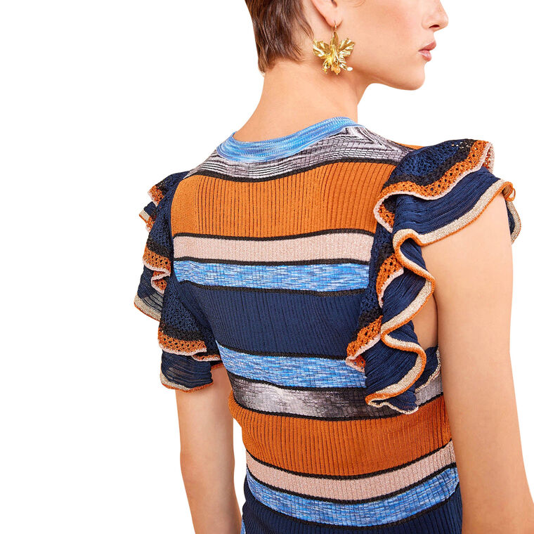 Cecile Striped Sleeveless Knit Top image number null