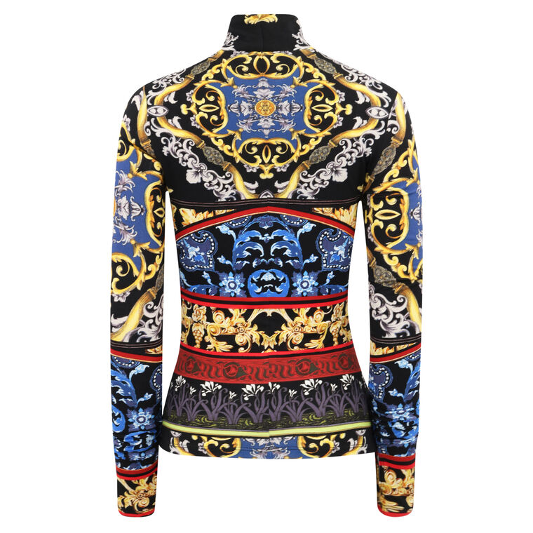 Delaina Baroque Print Turtleneck Top image number null