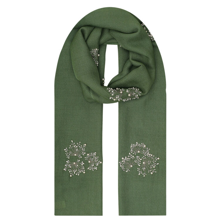 Moonlit Florals Merino Scarf image number null