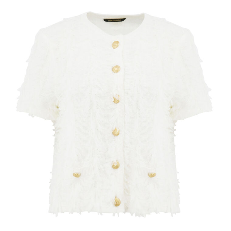 Swift Button-Front Short Sleeve Sweater image number null
