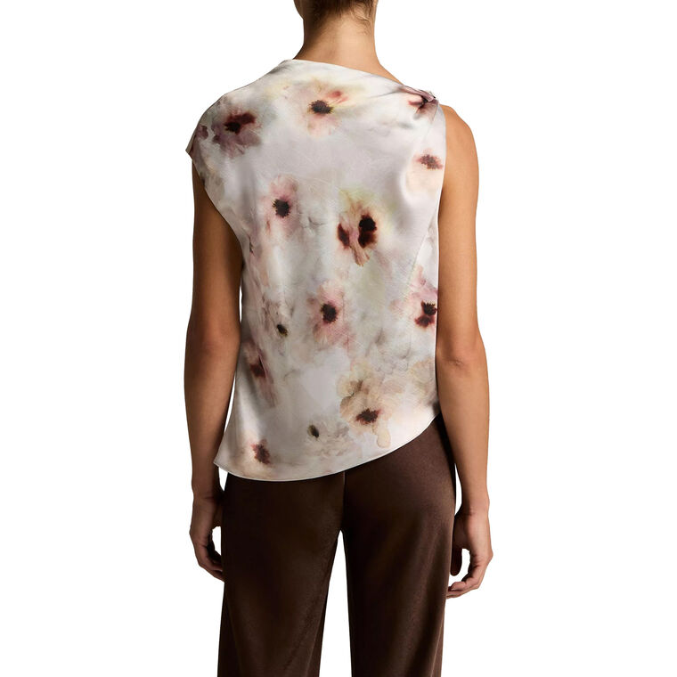 Watercolor Floral Twist Shoulder Top image number null