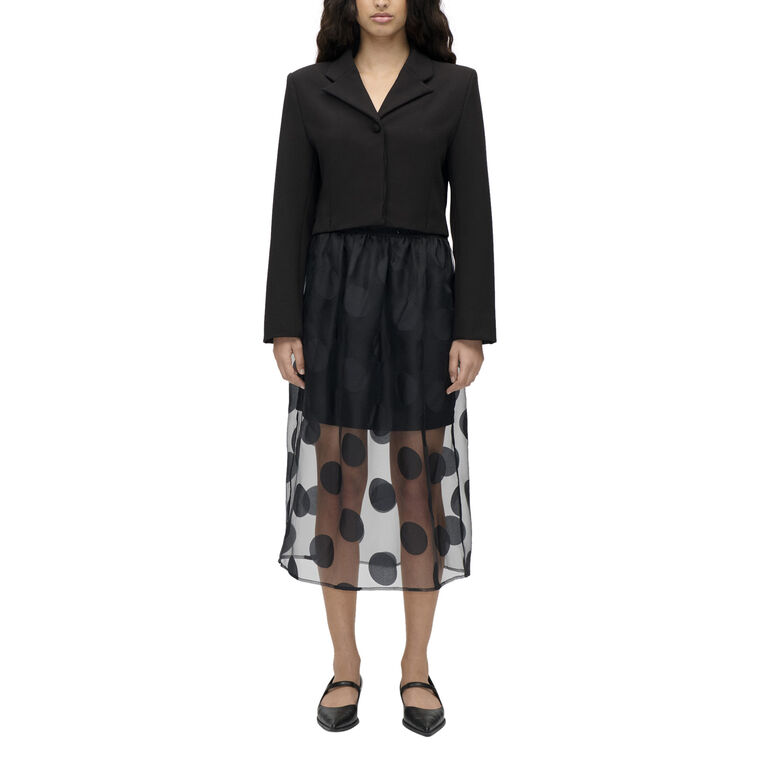 Dotted Organza Midi Skirt image number null