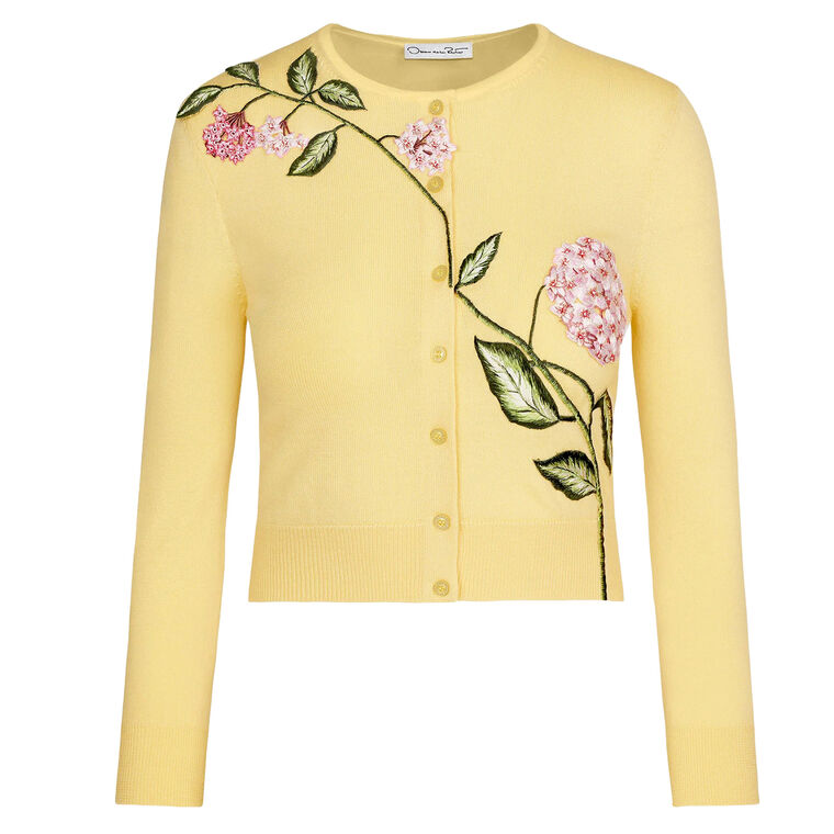 Porcelain Flower Threadwork Cropped Cardigan image number null