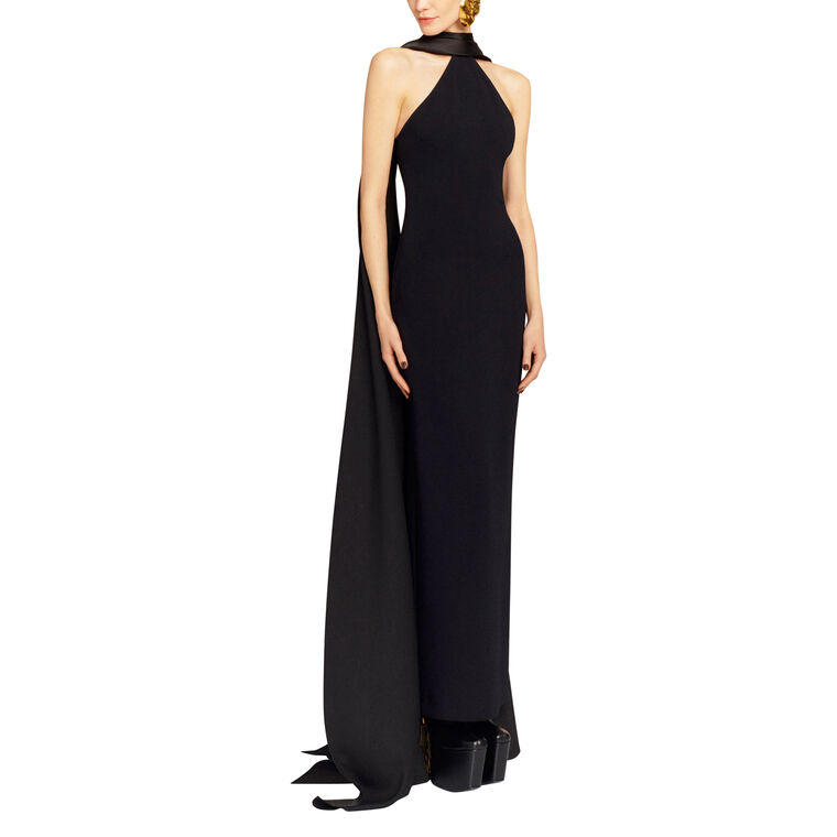 Ophelia Halter Neck Maxi Dress With Scarf image number null