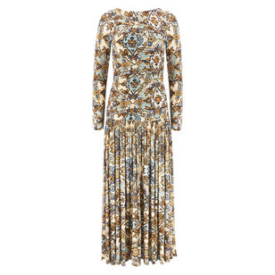 Winter Tapestry Long Sleeve A-Line Dress