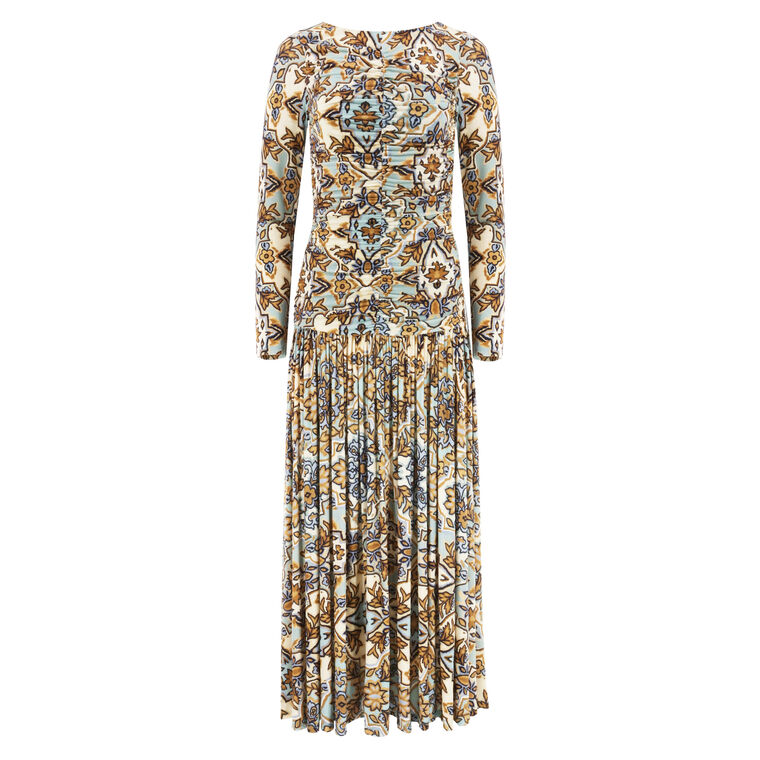 Winter Tapestry Long Sleeve A-Line Dress image number null