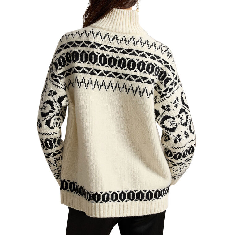 Wool Blend Long Sleeve Mock Neck Sweater image number null