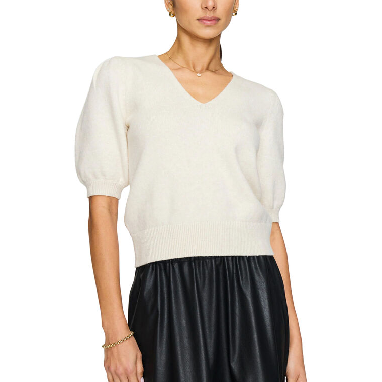 The Havana Short Puff Sleeve Sweater image number null