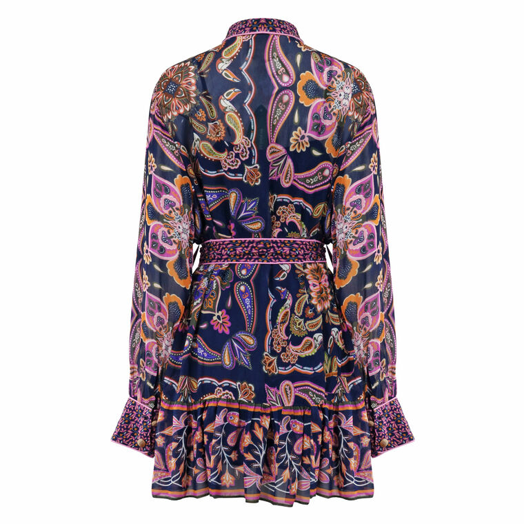 Boho Scarves Long Sleeve Mini Dress image number null