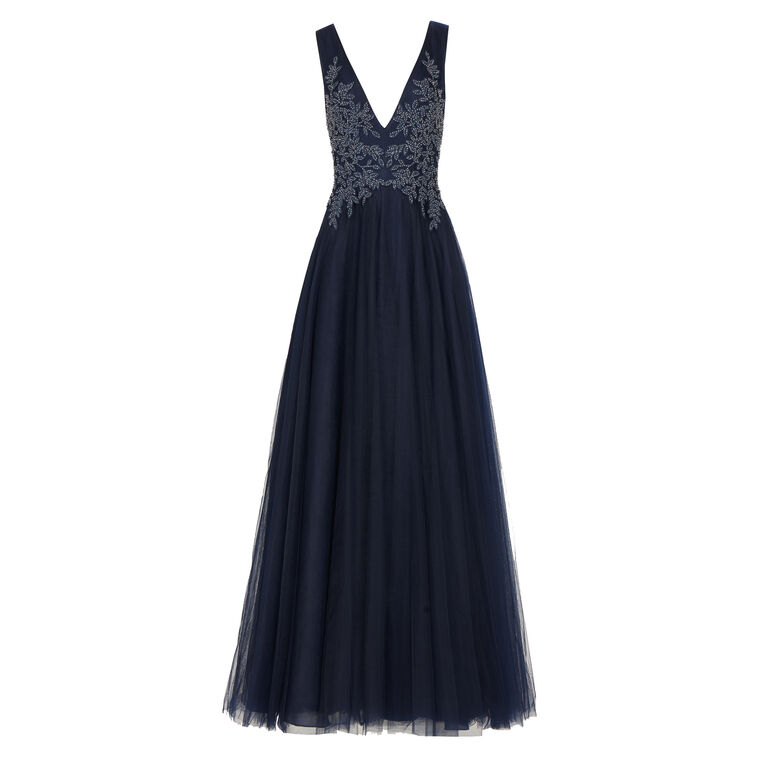 Graciella French Tulle Sleeveless V-Neck Ball Gown image number null